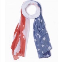 NWT Charming Charlie s American Flag Scarf/Wr...