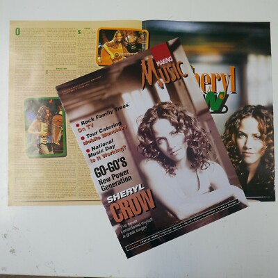 large 40x30cm magazine cutting 1995 SHERYL CROW  2 page interview + front cover