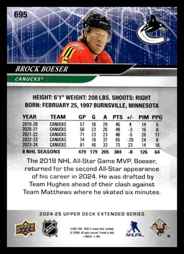 2024-25 UD Extended 679 Nathan MacKinnon - Colorado Avalanche AS - Imagen 2 de 2
