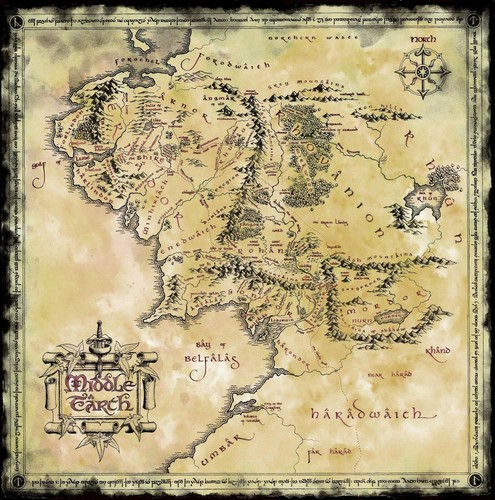 Lord Of The Rings Map Of Middle Earth Mordor Rohan Shire Prop/Replica - 第 2/3 張圖片