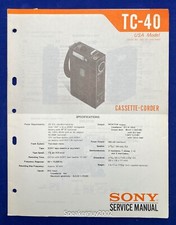 Original Sony TC-40 / Cassette -Corder Service Manual -- 2