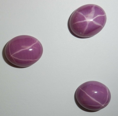 Opaque Star Ruby Oval 12x10 mm Cabochon 6 Rayed Lab-created Stone 2 pieces Lot - Picture 11 of 12