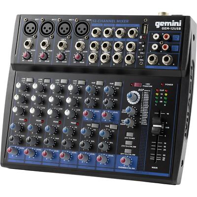 Gemini GEM-012USB 12 Channel Bluetooth Audio Mixer Pack