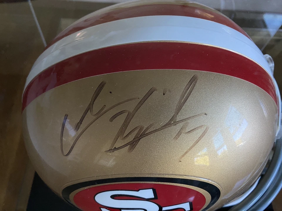Casco autografiado tamaño completo réplica Colin Kaepernick San Francisco 49’rs. PSA Foto 2 de 4