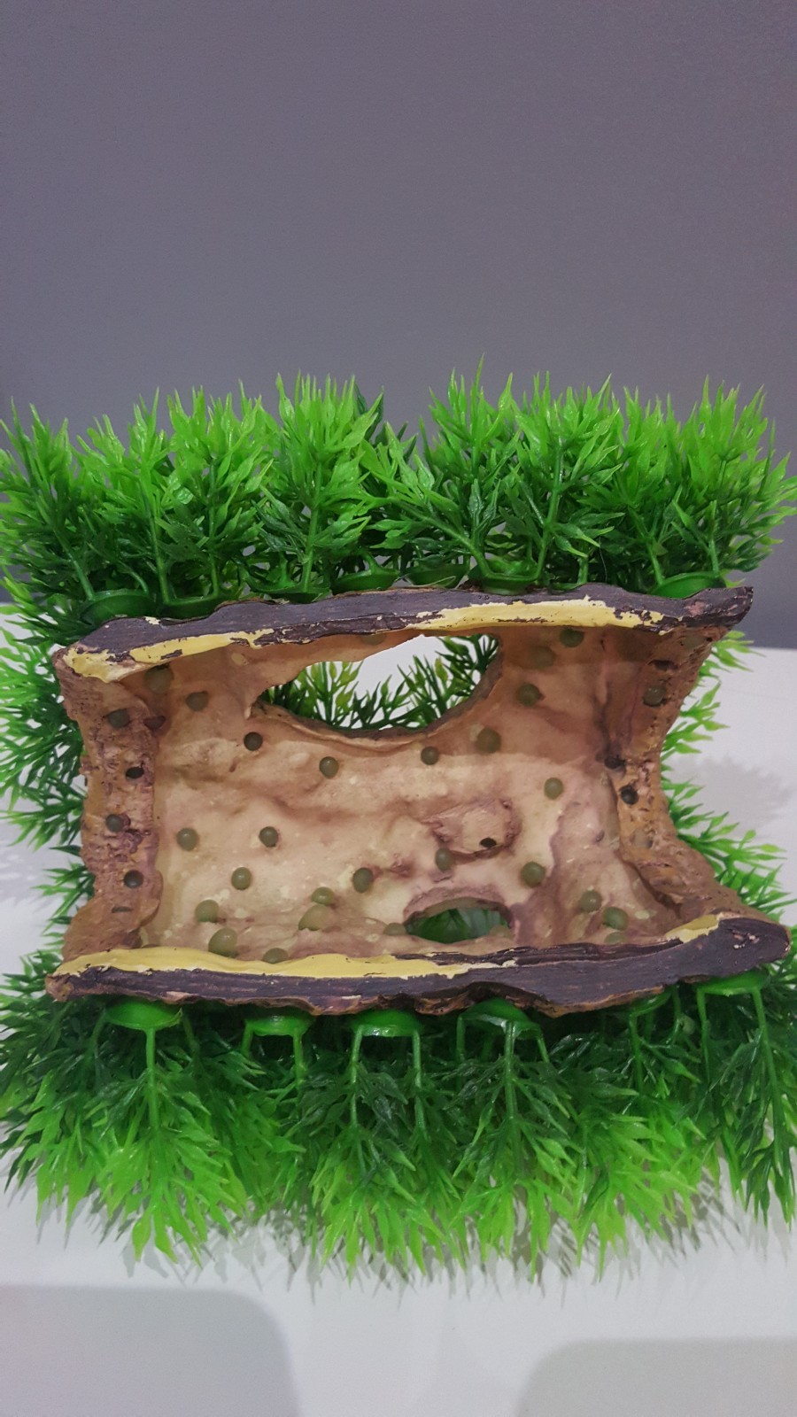 Aquarium Large Ornament Half Log Tree Bark Effect Covered with