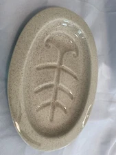 Vintage Red Wing Pottery Village Beige Speckled 12.5” x 9” Meat Fish Platter