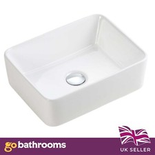 Small Rectangle Countertop Handwash Basin Ceramic Wash Basin For Wall Taps W30cm