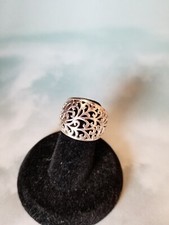 FILIGREE BAND WOMEN STERLING SILVER RING SZ 7 PRE-OWNED