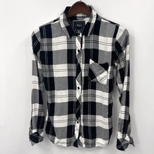 Rails Hunter Shirt Womens XS Plaid Collar Plaid Top Blouse Cottagecore Cowgirl