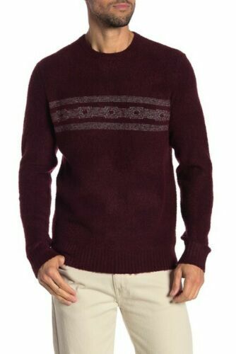Полосатый свитер с круглым вырезом из букле MICHAEL BASTIAN, Акрил-нейлон, Свекольный цвет, 160 долларов США - M
