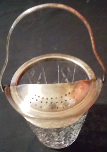 Vintage Val St. Lambert Crystal & Silver Plate Handled Ice Bucket / Pitcher VG - Picture 6 of 11