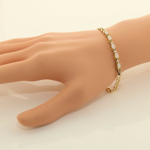 Vintage 14K Gelbgold Kristall Opal Armband um 1960 - Bild 4 von 6