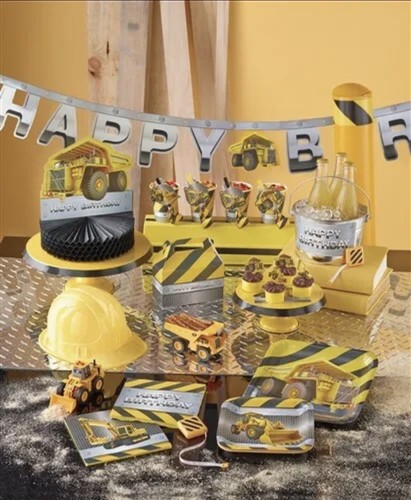 Construction Zone Hanging Danglers 5 Pack 24" Long Foil Paper Party Decoration - Picture 2 of 2