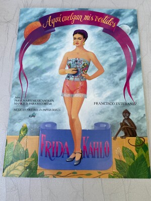 NEW Aqui cuelgan mis vestidos Frida Kahlo/Diego Spanish Rivera Paper Dolls Book