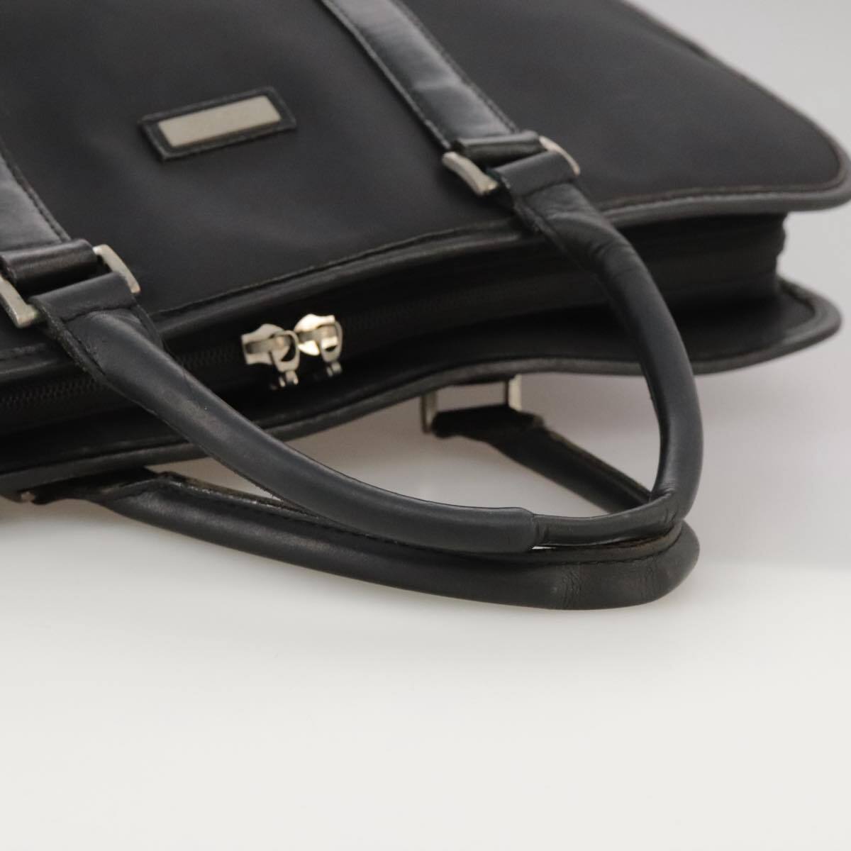 BURBERRY Black label Business Bag Nylon Black Silver Auth BURBERRY Black label Business Bag Nylon Black Silver Auth