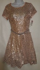 NEW Deb Size 11 Pink Tulle Full Sequins Flare Open Back Belt Formal Prom Dress
