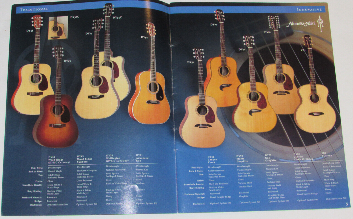 VTG 1998 ALVAREZ GUITAR CATALOG/BOB WEIR/DAVID CROSBY/CARLY SIMON