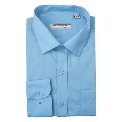 Alberto Cardinali Men's Tailored Fit Long Sleeve Wrinkle Resistant Dress Shirt - Picture 13 of 13