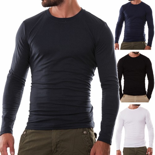 Maglia uomo maglietta girocollo maniche lunghe sottogiacca felpata TOOCOOL  F3235 | eBay