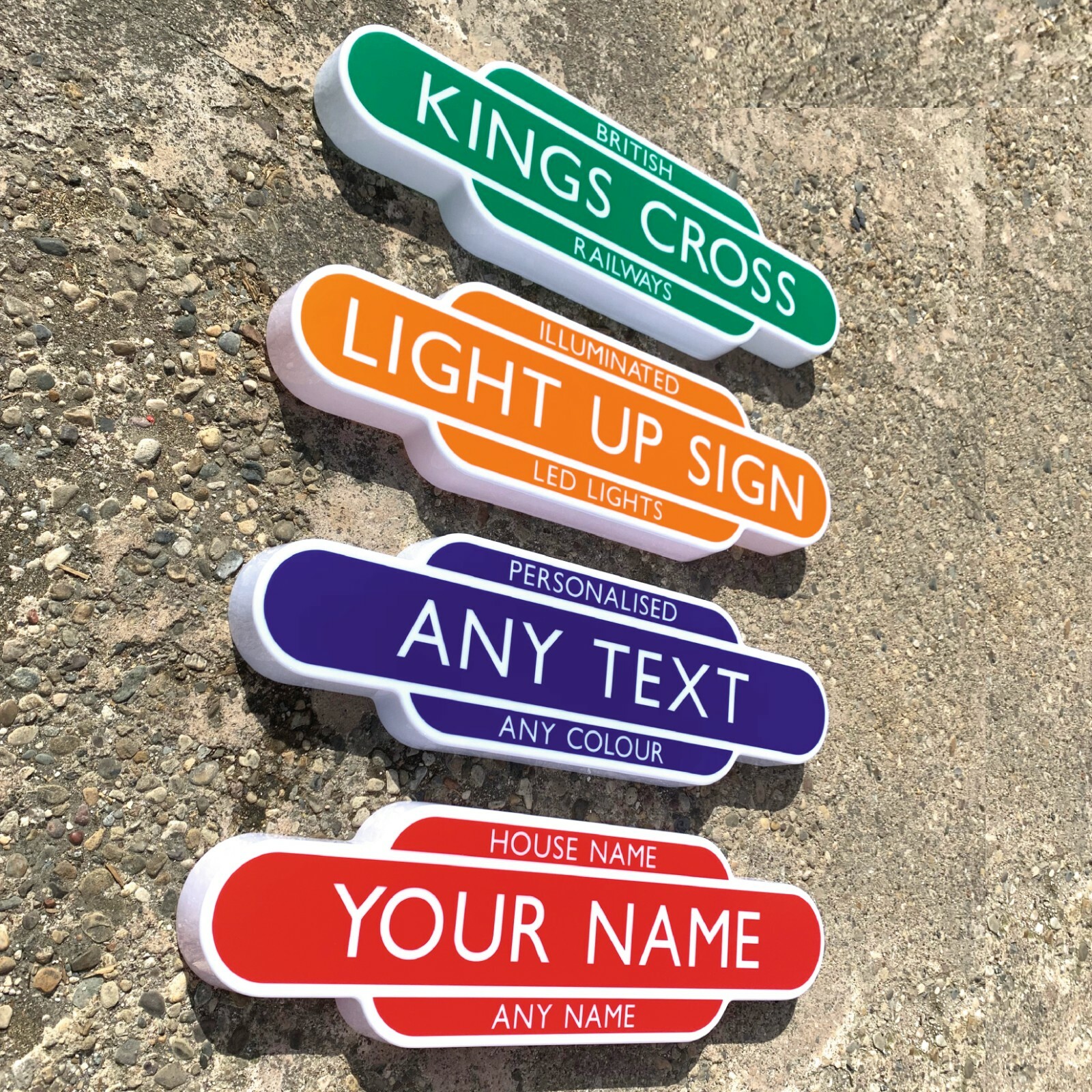 Railway station totem illuminated led wall sign railwayana train custom