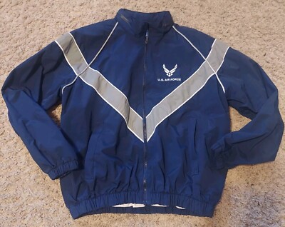Men's U.S Air force Jacket Short Windbreaker vintage 90s Official Medium Blue