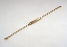 L K Beautiful Shiny Solid 14K Yellow Gold ID Bracelet for child toddler 5.5"
