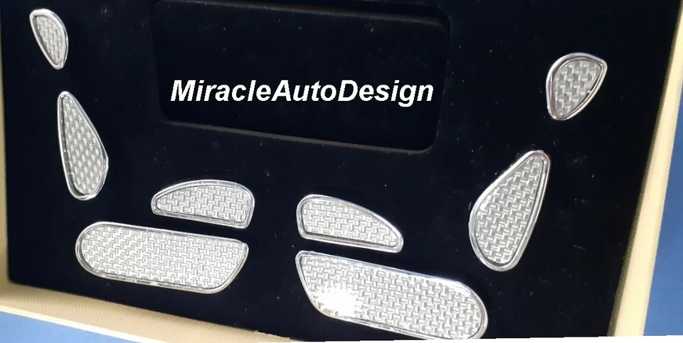 2 СЕРЕБРИСТЫЕ КАРБОНОВЫЕ КРЫШКИ ПЕРЕКЛЮЧАТЕЛЕЙ ПИТАНИЯ ПЕРЕДНЕГО СИДЕНЬЯ ДЛЯ MERCEDES W220 S-CLASS W215 CL - Изображение 2 из 3