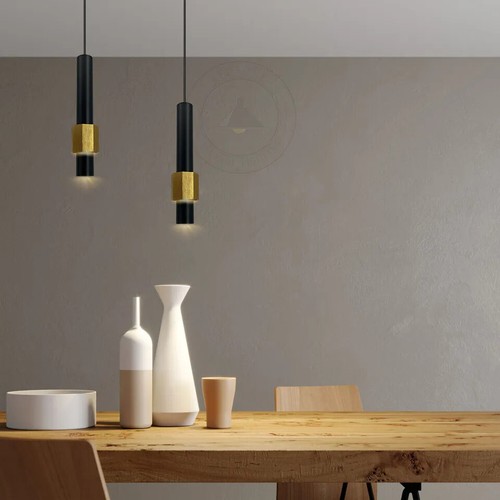 Lámpara Colgante Moderna Montaje Negro Tubo Largo Techo Bastón Luz Lámpara Colgante Reino Unido - Imagen 16 de 29