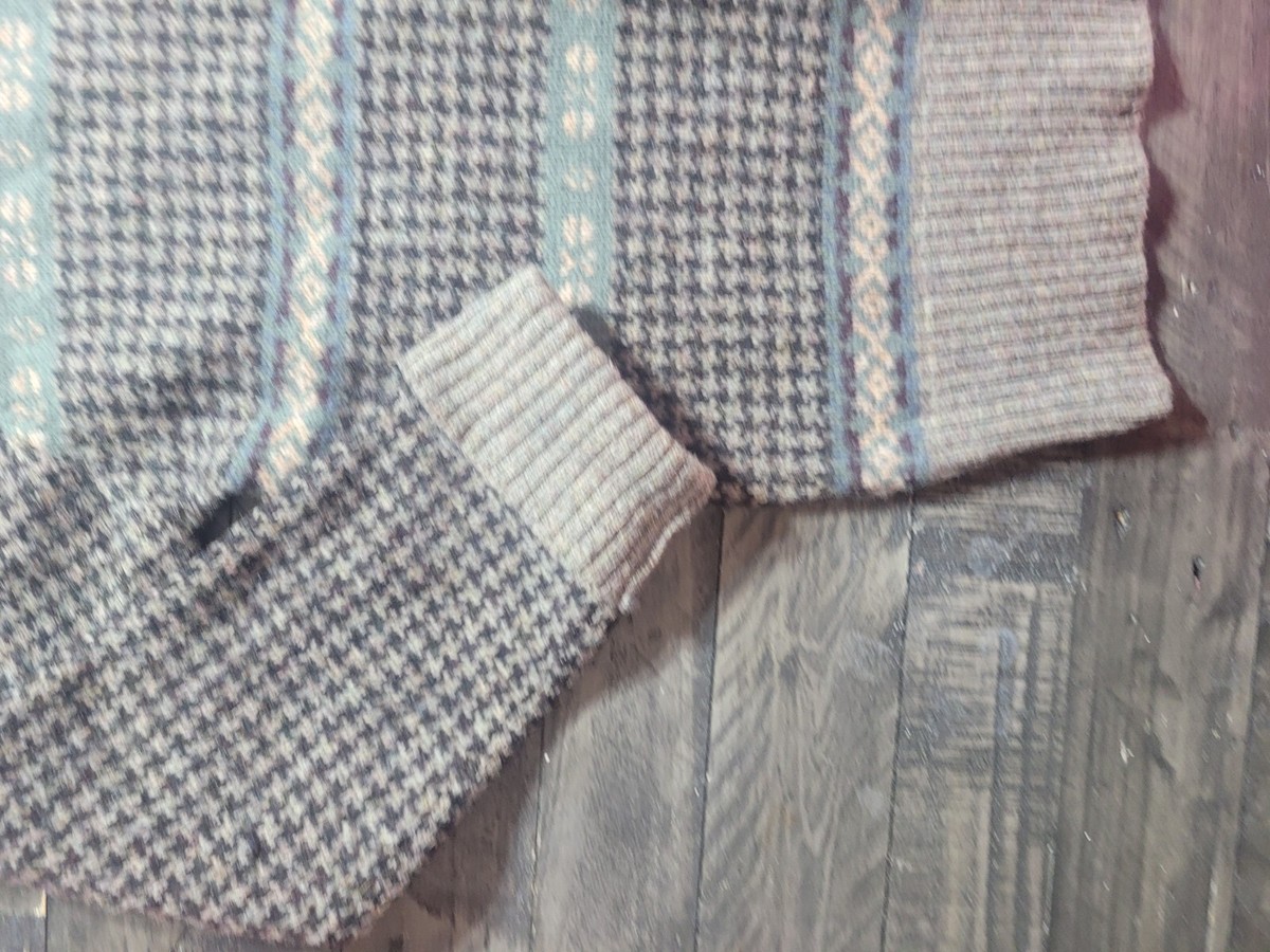 Vintage Chaps Ralph Lauren Mens Large Shetland Wool Chunky Knit 