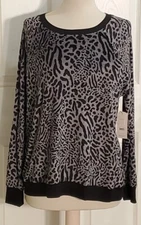Secret Treasures Pajama Top  M & 2X Velour Leopard Loungewear Womens NEW