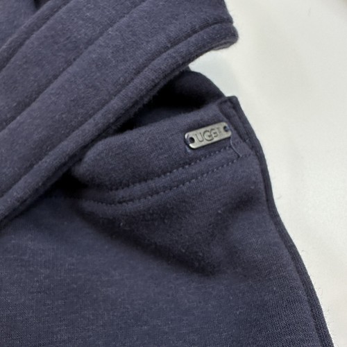 Mens UGG Australia Fleece Lined Robe Navy Blue Long Tie Comfort Lounge Size L/XL - Picture 7 of 11