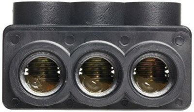 Black Insulated Multi-Cable Connector - 3 Ports - 3/16