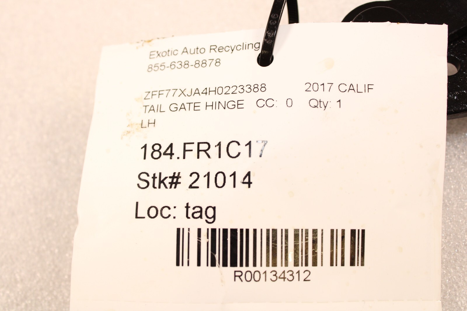 Ferrari California, LH, Left, Tail Gate Hinge, Used