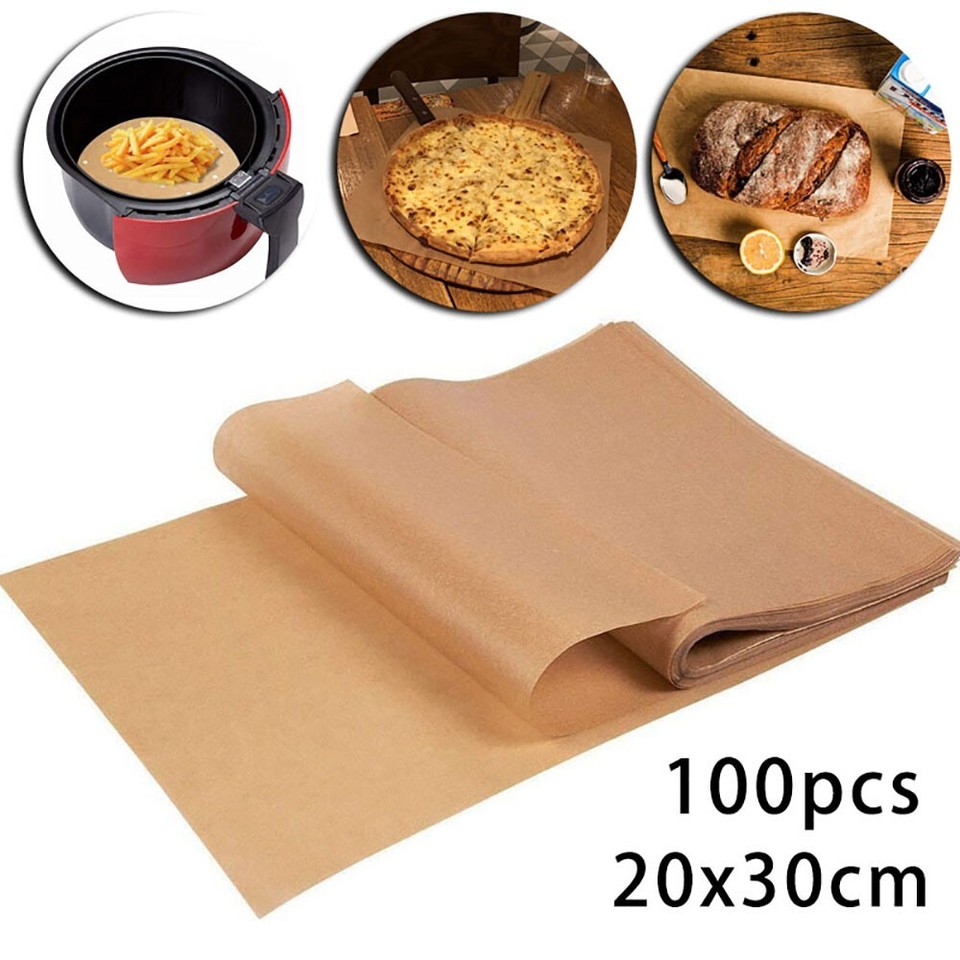 100PCS Parchment Paper Sheets Precut Unbleached Baking NonStick Cookie