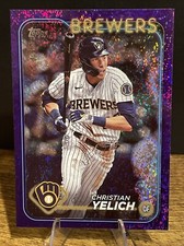 2024 Topps Base Set Series 1#145 Christian Yelich Purple HoloFoil