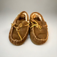 Norty Moccasin Slippers Kids Size 9 Measures 7  Toddler Suede Leather Slip On