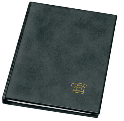 Veloflex A5 Telefonringbuch A-Z Register Telefonbuch schwarz Ledernarbung 515818