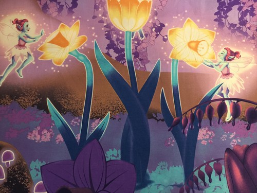 PIXIES & PETALS FAIRY PANEL Henry Glass GLOW IN THE DARK COTTON FABRIC 24"x44" - Picture 9 of 10