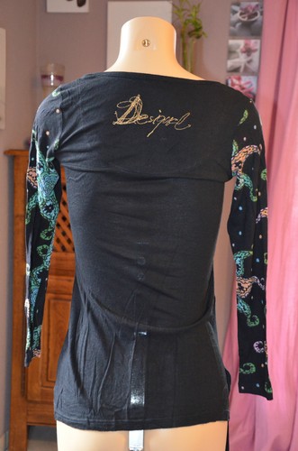 Desigual - Nice Top Black Long Sleeves - Size M - Mint - Picture 2 of 2