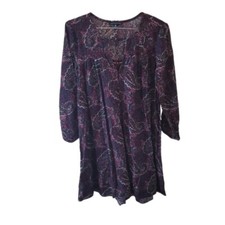 American Eagle Burgundy Paisley 3/4 Sleeve Dress