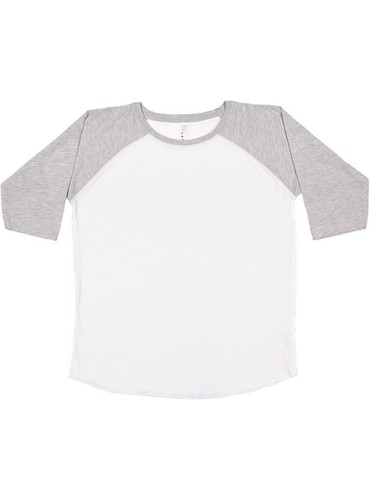 LAT 6130 Youth Raglan 3/4 Sleeve Fine Jersey Crew Neck Baseball T-Shirt - Picture 15 of 15