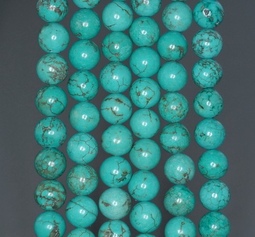 8 MM TÜRKIS HOWLITE EDELSTEIN RUNDE LOSE PERLEN 15,5 ZOLL - Bild 2 von 4