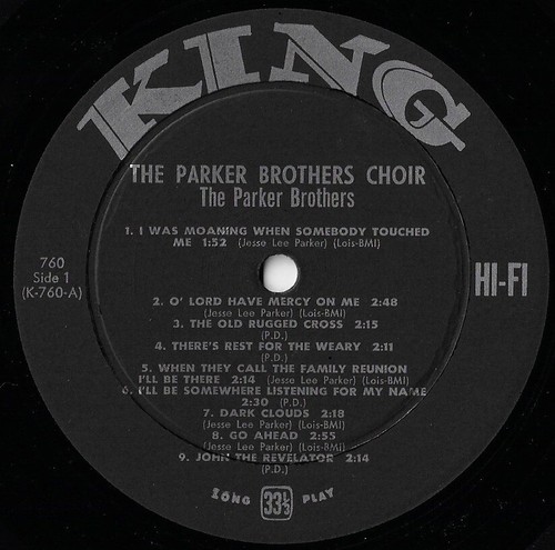 PARKER BROTHERS CHOIR 18 soulful songs U.S. KING LP 760_orig 1962 - Picture 2 of 4