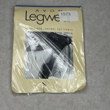 Avon Legwear Microfiber Control Top Tights Ivory Pantyhose NOS Size D VTG