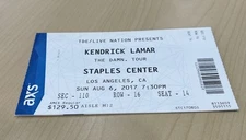 KENDRICK LAMAR/TRAVIS SCOTT RARE UNUSED CONCERT TICKET LOS ANGELES, CA 8/6/2017