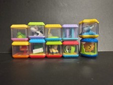 10 Fisher Price Peek a Boo Activity Sensory Blocks Animals Food Sports Shapes 
