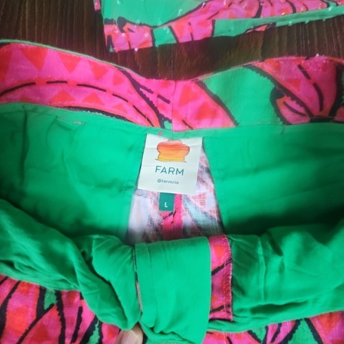 Farm Rio Banana Pitta grün rosa Set Cropped Top und Shorts Damen Large Vacay - Bild 13 von 23