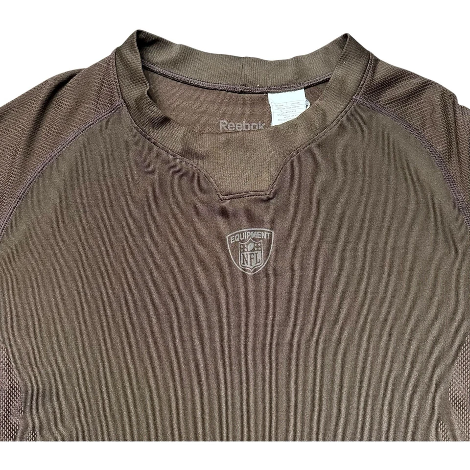 Camisa de compresión Reebok NFL Equipment para hombre capa base marrón talla XL Foto 4 de 4