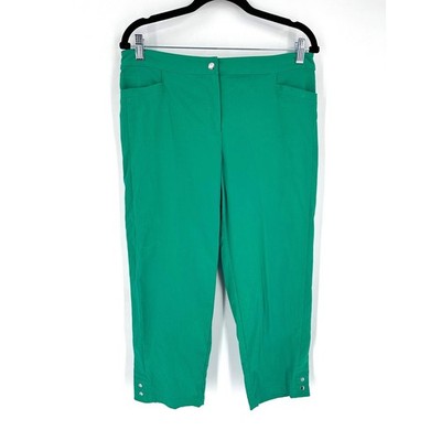 Chico's Zenergy Cropped Pants Size S Stretch Nylon Kelly Green Active Golfing