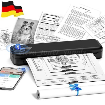 C80 Thermodrucker A4 Wireless Bluetooth für Reisen Mobiler Drucker Printer DE